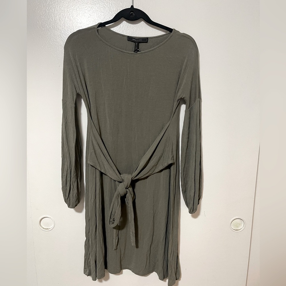 New BCBGmaxazria olive green dress size XS